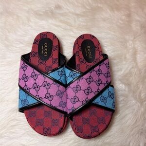 Gucci Black and Red Slide Sandals